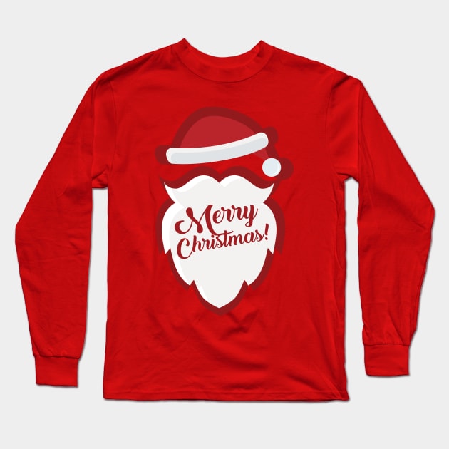 Santa Claus Wishing Merry Christmas Long Sleeve T-Shirt by MonkeyBusiness